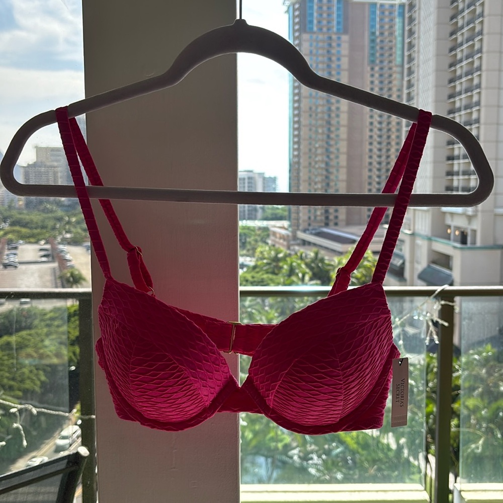 Victorias Secret push up hot pink bikini top